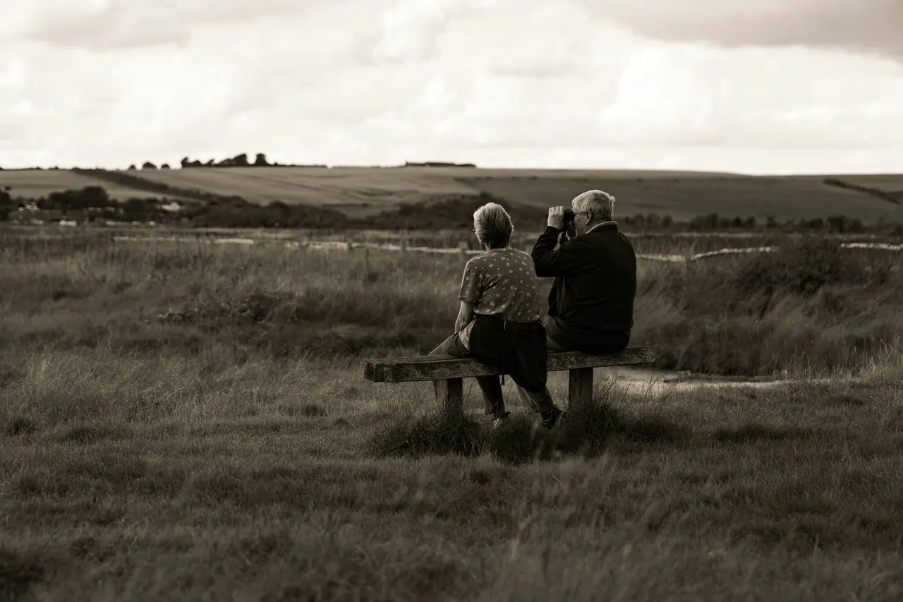 A couple taking in the countryside view