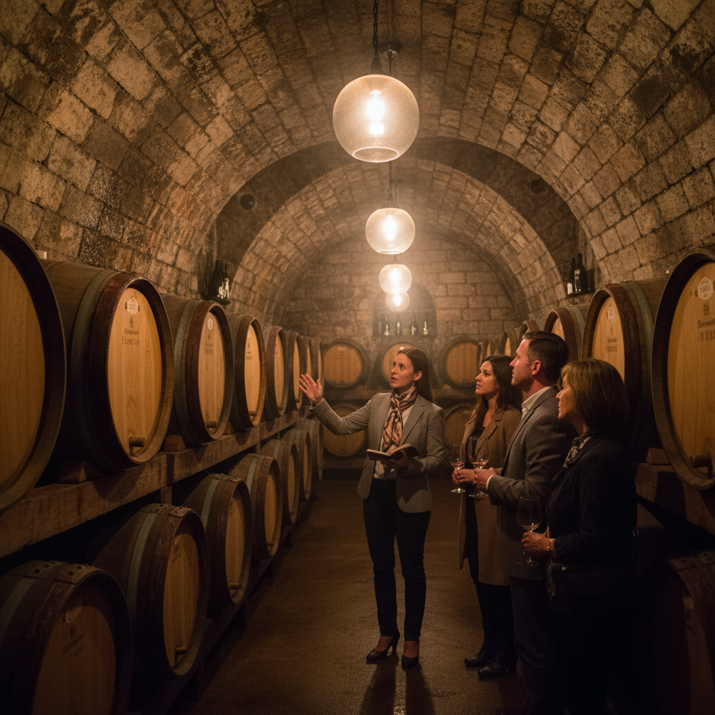 Inside a Napa wine cave